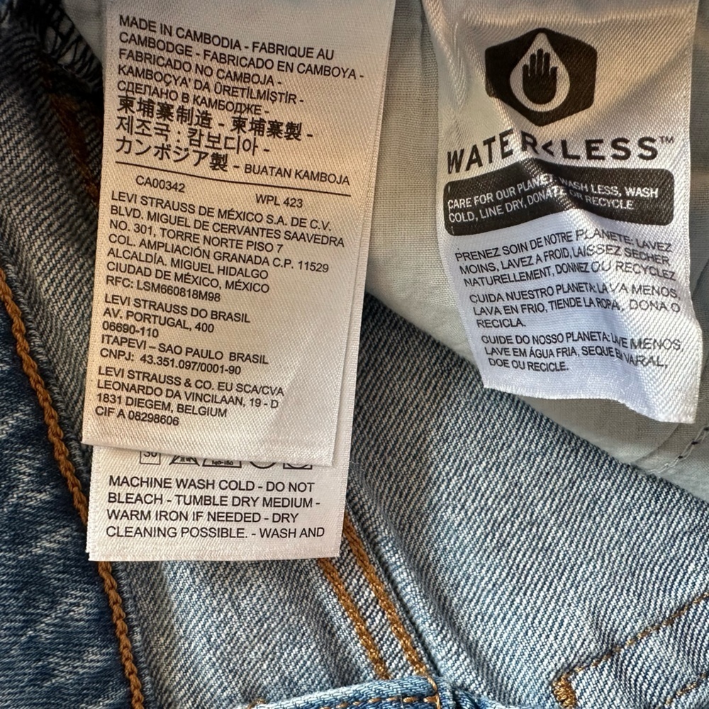 Levi's Wedgie Straight Cropped Raw Hem Blue Jeans size 25 - Picture 4 of 9